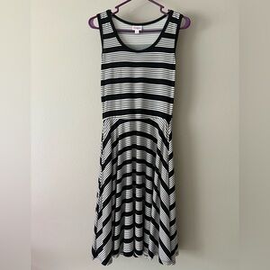LuLaRoe Black and White Striped Nicki Dress